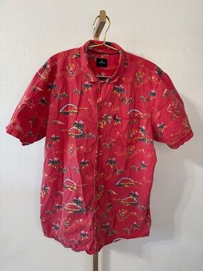 Rip Curl- Red Tropical Button-Down Shirt- The Aloha experience- XL